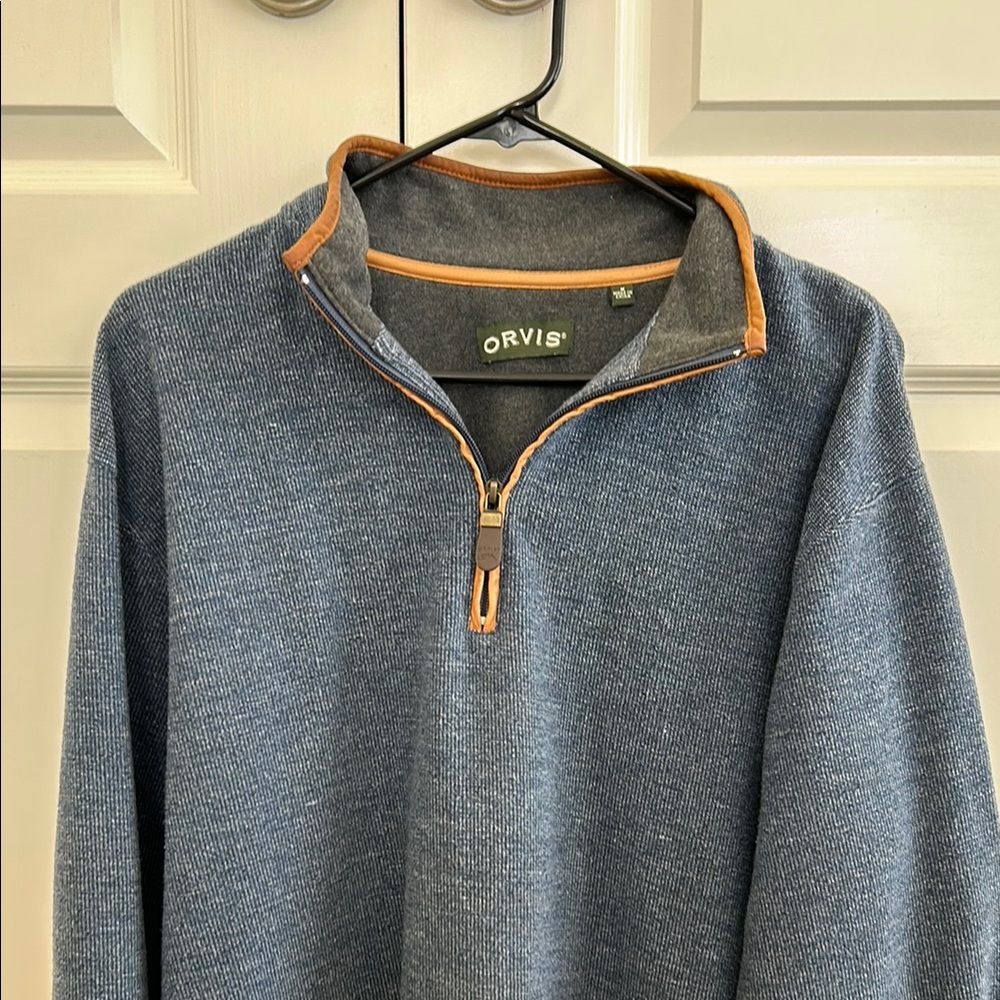 Orvis Blue Quarter-Zip Sweater